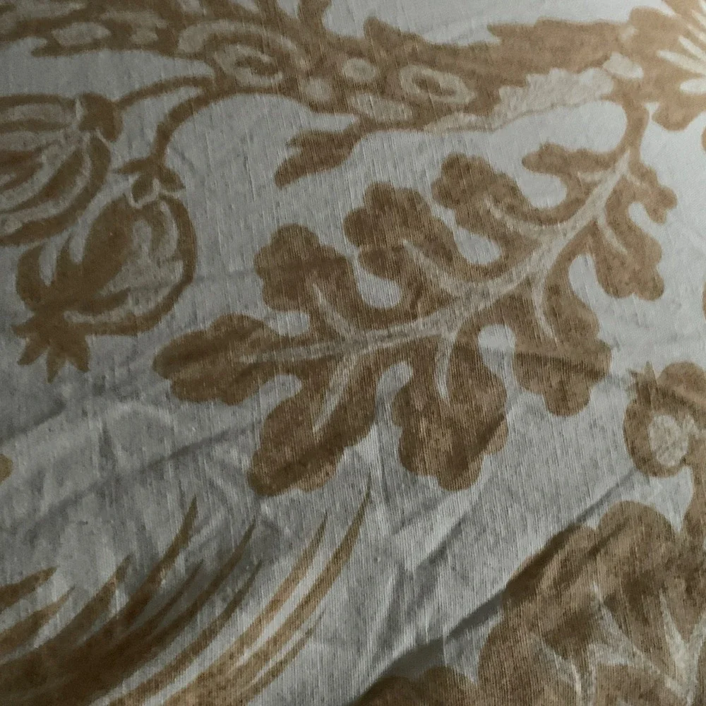 Pottery Barn euro pillow accent home decor linen blend tan beige floral set of 2